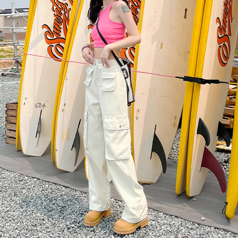 Women White Jeans Cargo Pants Vintage Y2K Style American Streetwear Wide Leg Pants Fashion Straight 2023 Summer Female Trouser
Women White Jeans Cargo Pants Vintage Y2K Style American Streetwear Wide Leg Pants Fashion Straight 2023 Summer Female Trouser