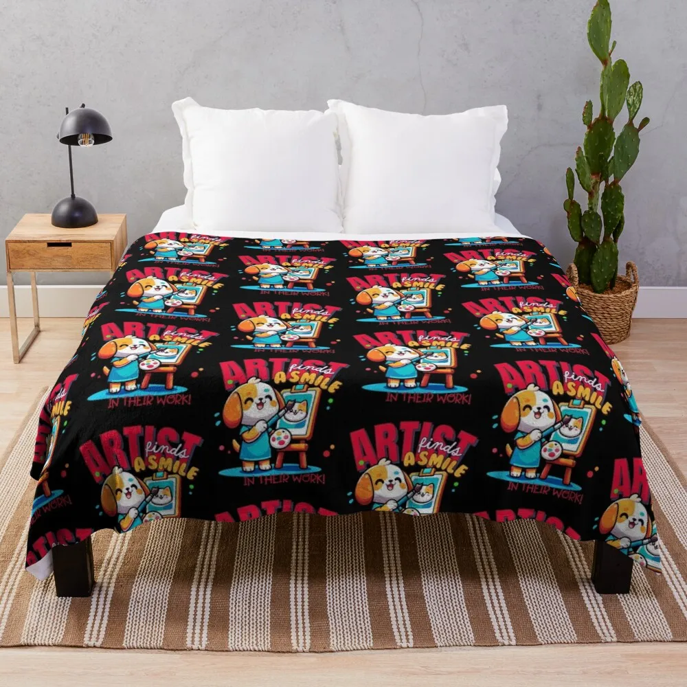 artist dog, artist fins a smile in their work Throw Blanket Kid'S Summer Beddings Blankets
artist dog, artist fins a smile in their work Throw Blanket Kid'S Summer Beddings Blankets