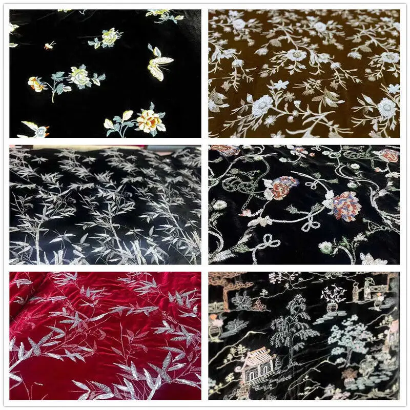 Heavy Industry Real Silk Velvet Embroidery Fabric High-Tech New Chinese Chinese Style Top Coat Cheongsam Clothing Silk Cloth
Heavy Industry Real Silk Velvet Embroidery Fabric High-Tech New Chinese Chinese Style Top Coat Cheongsam Clothing Silk Cloth