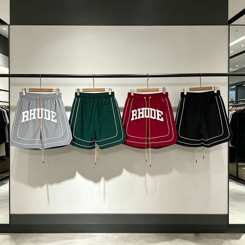 Шорты RHUDE с сетчатыми полосками и крупным принтом логотипа, модные свободные шорты на шнурке для мужчин и женщин, черные, красные, зеленые, серые, быстросохнущие, пляжные шорты
Шорты RHUDE с сетчатыми полосками и крупным принтом логотипа, модные свободные шорты на шнурке для мужчин и женщин, черные, красные, зеленые, серые, быстросохнущие, пляжные шорты