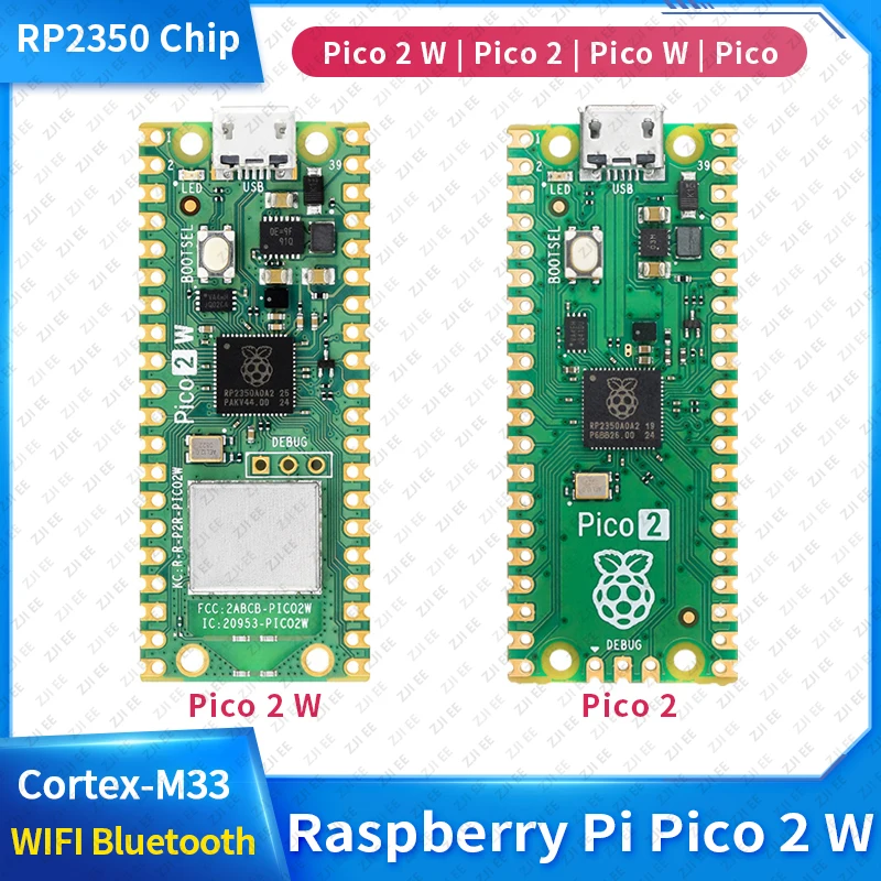 Raspberry Pi Pico 2/2W RP2350 Microcontroller Chip Dual-Core Cortex-M33 and Hazard3 RISC-V Support Wi-Fi 4 Bluetooth 5.2
Raspberry Pi Pico 2/2W RP2350 Microcontroller Chip Dual-Core Cortex-M33 and Hazard3 RISC-V Support Wi-Fi 4 Bluetooth 5.2