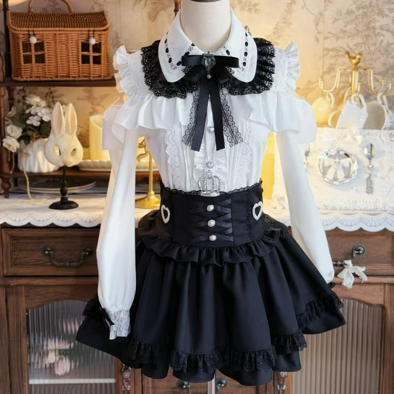 Japanese Style Gothic Y2k Lolita Skirt Sets Women Ruffles Off Shoulder Bow Blouses High Waist Mini Skirts Harajuku Sweet Outfits
Japanese Style Gothic Y2k Lolita Skirt Sets Women Ruffles Off Shoulder Bow Blouses High Waist Mini Skirts Harajuku Sweet Outfits