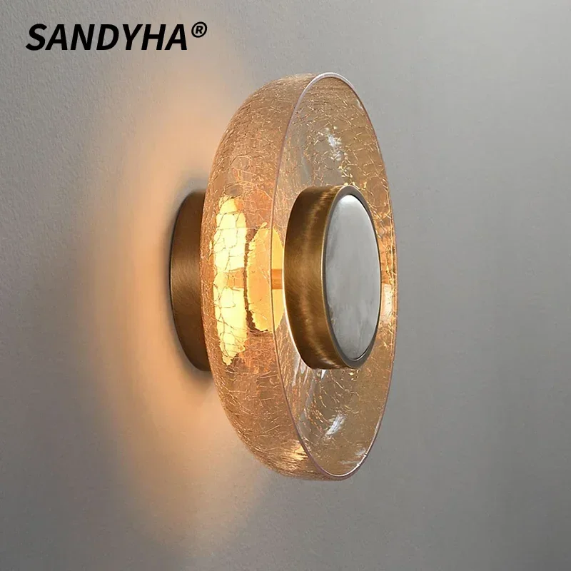 SANDYHA Modern Wall Lamp Crackled Glass Amber LED Night Light for Bedroom Living Room Aisle Staircase Art Decor Lighting Fixture
SANDYHA Modern Wall Lamp Crackled Glass Amber LED Night Light for Bedroom Living Room Aisle Staircase Art Decor Lighting Fixture