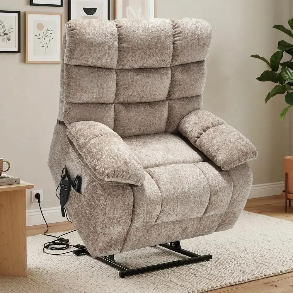 26 Wide Vibrating Massage Recliner with Lumbar Heat, Infinite Position, 2 Remotes, Chenille Fabric, Khaki
26 Wide Vibrating Massage Recliner with Lumbar Heat, Infinite Position, 2 Remotes, Chenille Fabric, Khaki