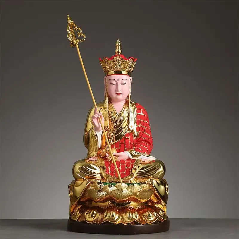 Ksitigarbha Bodhisattva Statue - Resin/Ceramic Earth Store Buddha Sitting on Lotus Flower Altar Figure
Ksitigarbha Bodhisattva Statue - Resin/Ceramic Earth Store Buddha Sitting on Lotus Flower Altar Figure