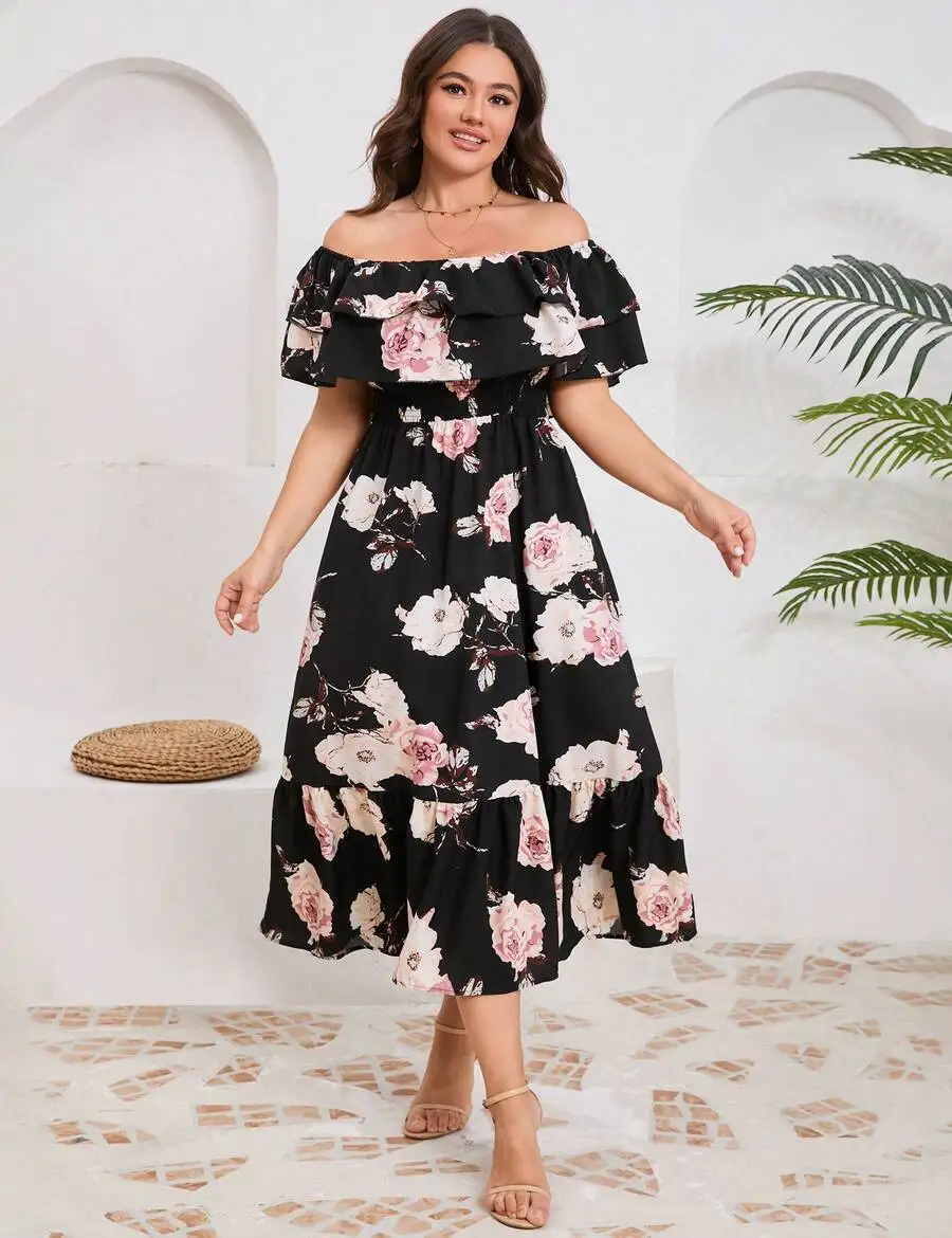 Women Plus Size Off Shoulder Ruffle Floral Maxi Dress Boho Casual Summer
Women Plus Size Off Shoulder Ruffle Floral Maxi Dress Boho Casual Summer