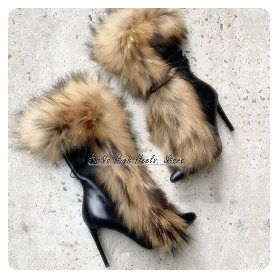 Fashion Classy Furry Street Mid-calf Boots Women Fluf Pointy Toe Stiletto Heel Leather Boots Lady Party Shoes zapatillas mujer
Fashion Classy Furry Street Mid-calf Boots Women Fluf Pointy Toe Stiletto Heel Leather Boots Lady Party Shoes zapatillas mujer