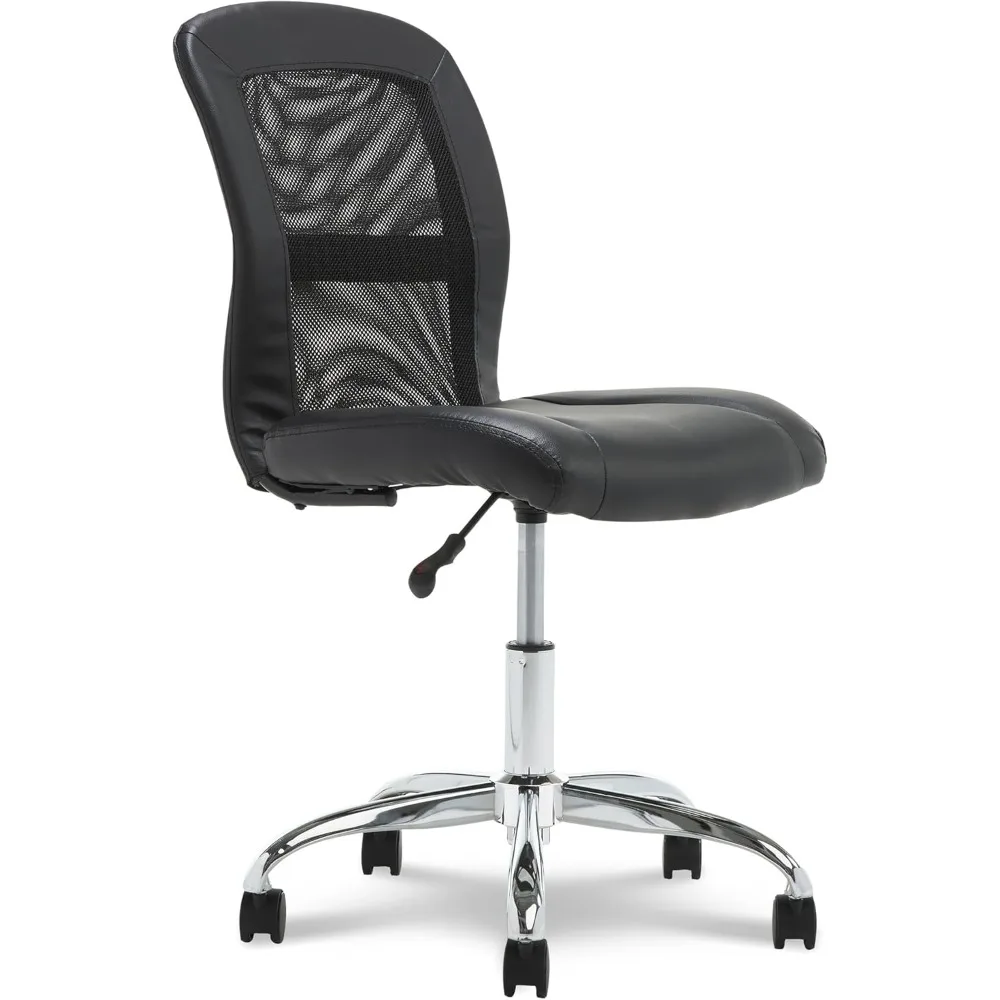 Essential Armless DeskChair, Small Task Chair with Wheels, Breathable Mesh Back, Quality Foam Cushion Seat for Comfort, Functio
Essential Armless DeskChair, Small Task Chair with Wheels, Breathable Mesh Back, Quality Foam Cushion Seat for Comfort, Functio