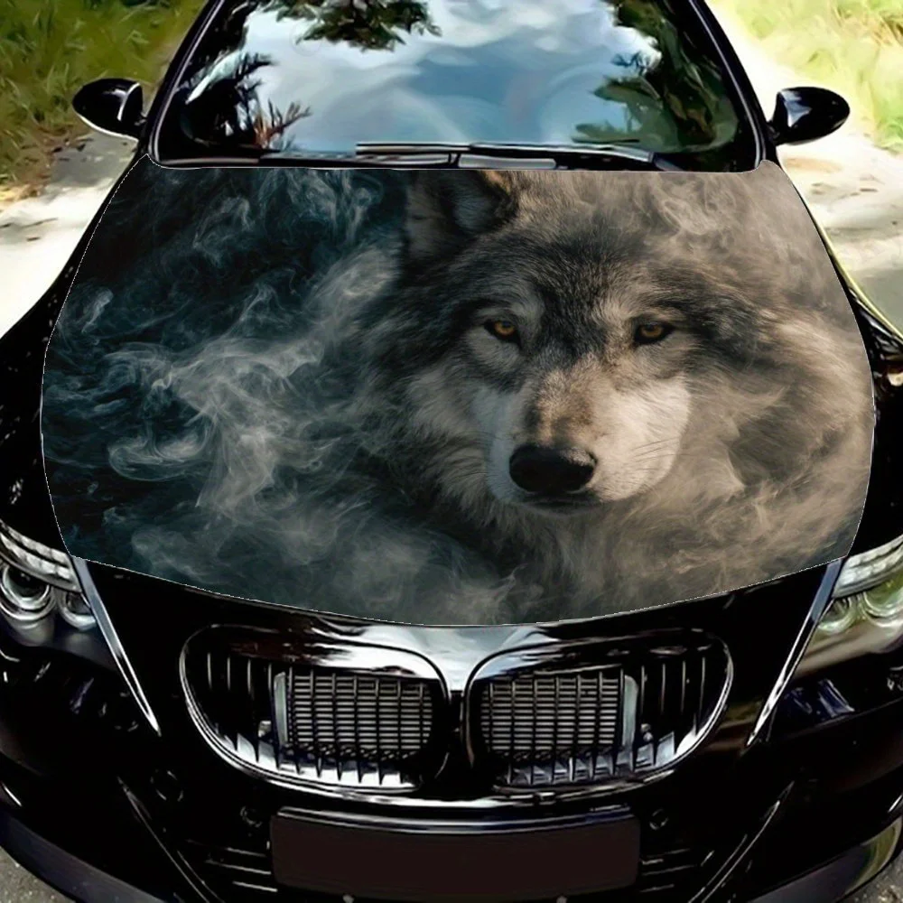 Wolf with Smoke Car Vinyl Wraps - Suitable For Most Engine Hood,Bubble-free Design,Waterproof,Cleanable And Convenient Durable C 
Wolf with Smoke Car Vinyl Wraps - Suitable For Most Engine Hood,Bubble-free Design,Waterproof,Cleanable And Convenient Durable C