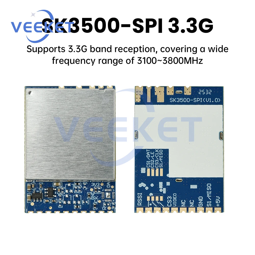 SK3500-SPI 3.3G Image Transmission Module Low Latency CVBS Video Output for FPV Drones Wide Frequency Range 3100-3800MHz
SK3500-SPI 3.3G Image Transmission Module Low Latency CVBS Video Output for FPV Drones Wide Frequency Range 3100-3800MHz