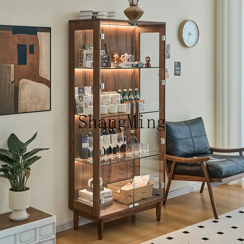 ZYY solid wood wine cabinet living room wall display cabinet modern simple black walnut storage bookshelf
ZYY solid wood wine cabinet living room wall display cabinet modern simple black walnut storage bookshelf