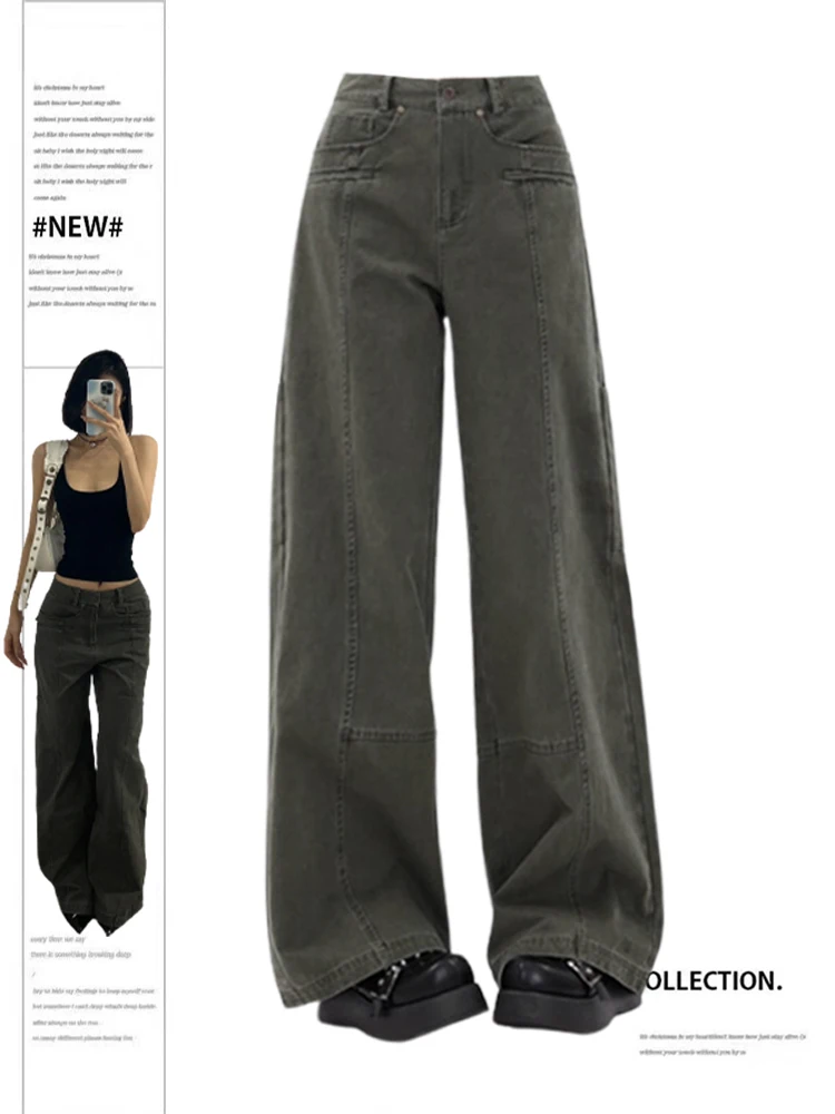Women Army Green Baggy Jeans Harajuku Y2k 90s Aesthetic Oversize High Waist Denim Trousers 2000s Jean Pants Vintage Clothes 2023
Women Army Green Baggy Jeans Harajuku Y2k 90s Aesthetic Oversize High Waist Denim Trousers 2000s Jean Pants Vintage Clothes 2023