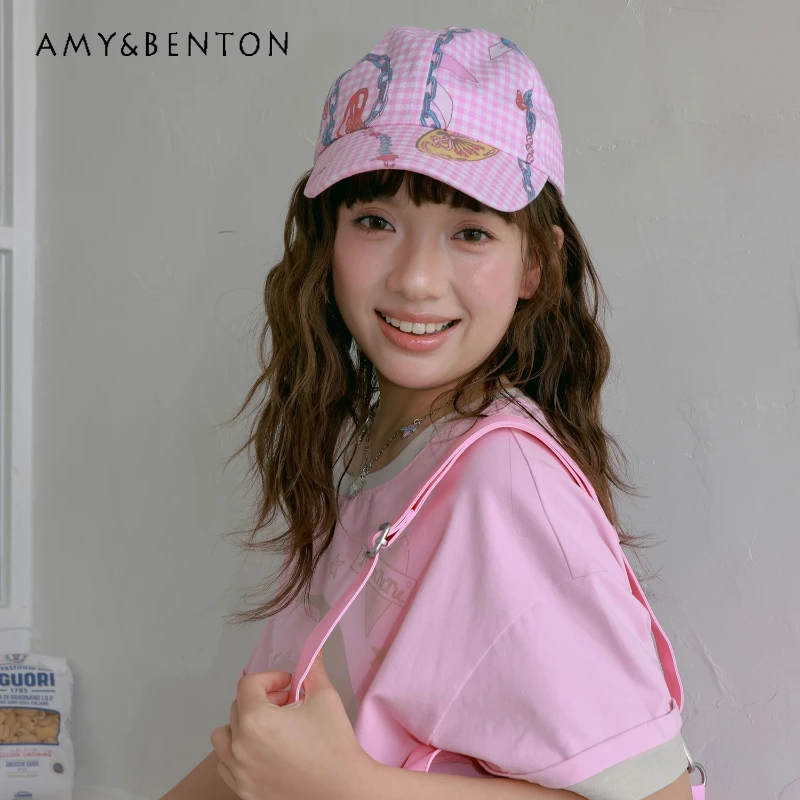 2025 Summer New Pink Plaid Women's Sunscreen Baseball Cap Original Design Cartoon Animation Casual Fashion Sunscreen Hat Ladies
2025 Summer New Pink Plaid Women's Sunscreen Baseball Cap Original Design Cartoon Animation Casual Fashion Sunscreen Hat Ladies