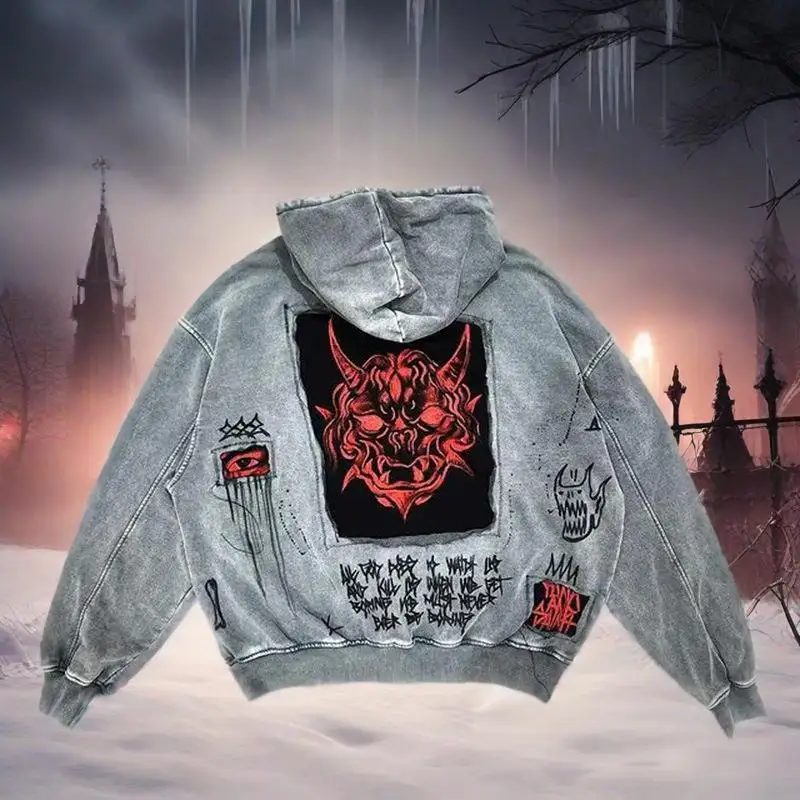 Новинка 2025, мужские и женские топы,Y2K, свободные, с принтом монстров, имитация джинса, молния, толстовка, толстовка, пальто
Новинка 2025, мужские и женские топы,Y2K, свободные, с принтом монстров, имитация джинса, молния, толстовка, толстовка, пальто