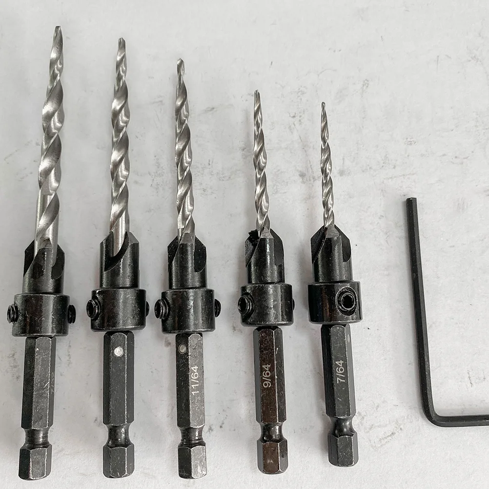 5pcs Countersink Drill Bits Hexagon Shank High-Speed Steel Woodworking Chamfering Drills for Wood Plastic PVC Fiberboard
5pcs Countersink Drill Bits Hexagon Shank High-Speed Steel Woodworking Chamfering Drills for Wood Plastic PVC Fiberboard