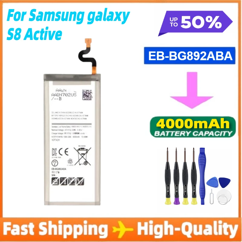 Replacement Battery EB-BG892ABA for Samsung GALAXY S8 Active 4000mAh Phone Battery
Replacement Battery EB-BG892ABA for Samsung GALAXY S8 Active 4000mAh Phone Battery