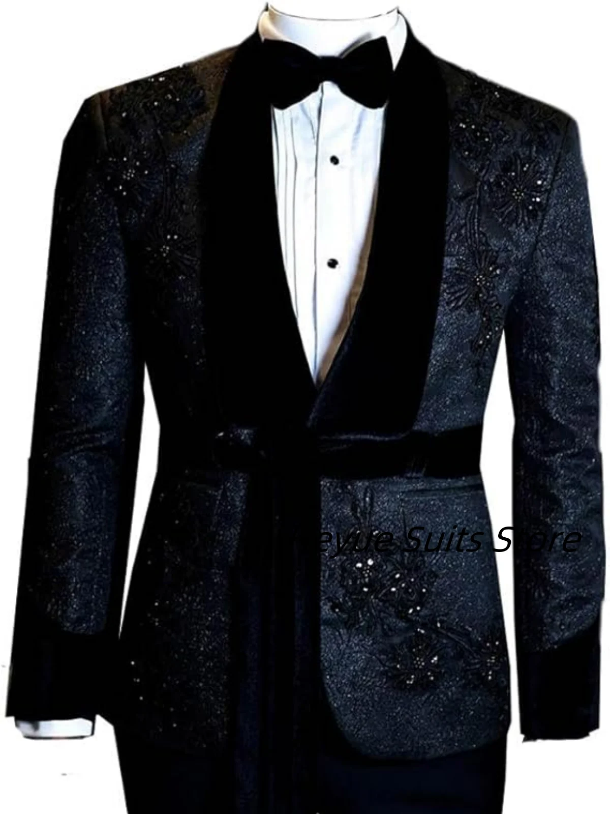 Customized Velvet Embroidery Delicate Men Suits Groom Party Tuxedos Fashion 2 Pieces Sets Male Prom Blazers Senior ropa hombre
Customized Velvet Embroidery Delicate Men Suits Groom Party Tuxedos Fashion 2 Pieces Sets Male Prom Blazers Senior ropa hombre