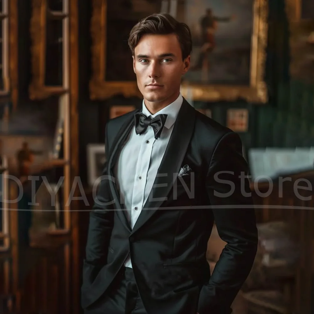 Мужской черный костюм-смокинг с атласной шалью и лацканами из двух предметов, тонкие стильные наряды для свадебной вечеринки и выпускного вечера (пиджак + брюки)
Мужской черный костюм-смокинг с атласной шалью и лацканами из двух предметов, тонкие стильные наряды для свадебной вечеринки и выпускного вечера (пиджак + брюки)