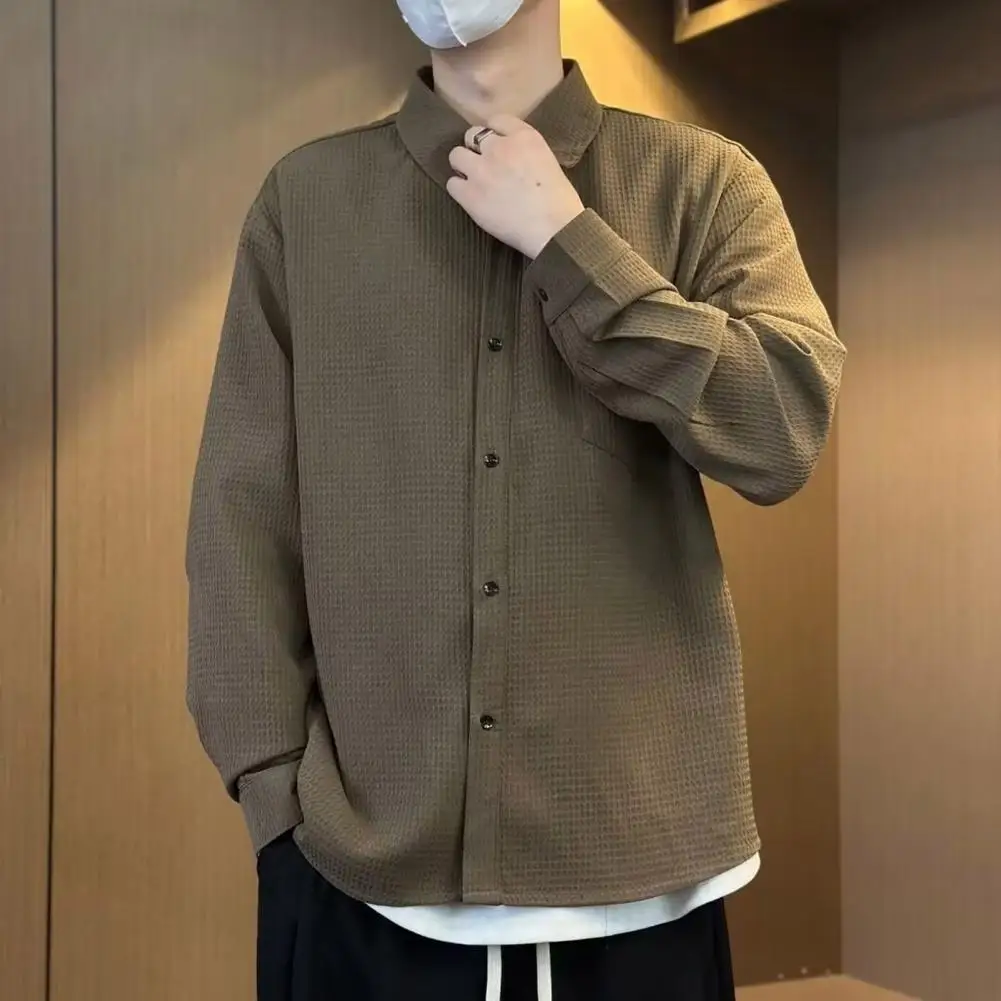 Men Polyester Shirt Comfortable Men Shirt Men's Fall Spring Cardigan Shirt with Turn-down Collar Long Sleeve Loose Fit for Young
Men Polyester Shirt Comfortable Men Shirt Men's Fall Spring Cardigan Shirt with Turn-down Collar Long Sleeve Loose Fit for Young