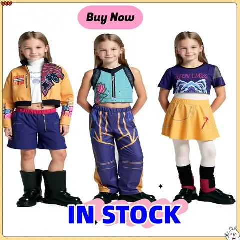 2026 New Halloween Children Zoey Mira Rumi Cosplay Costume Carnival K-Pop Hunters Girl Group Idol Role Play Dress Up Outfit Suit