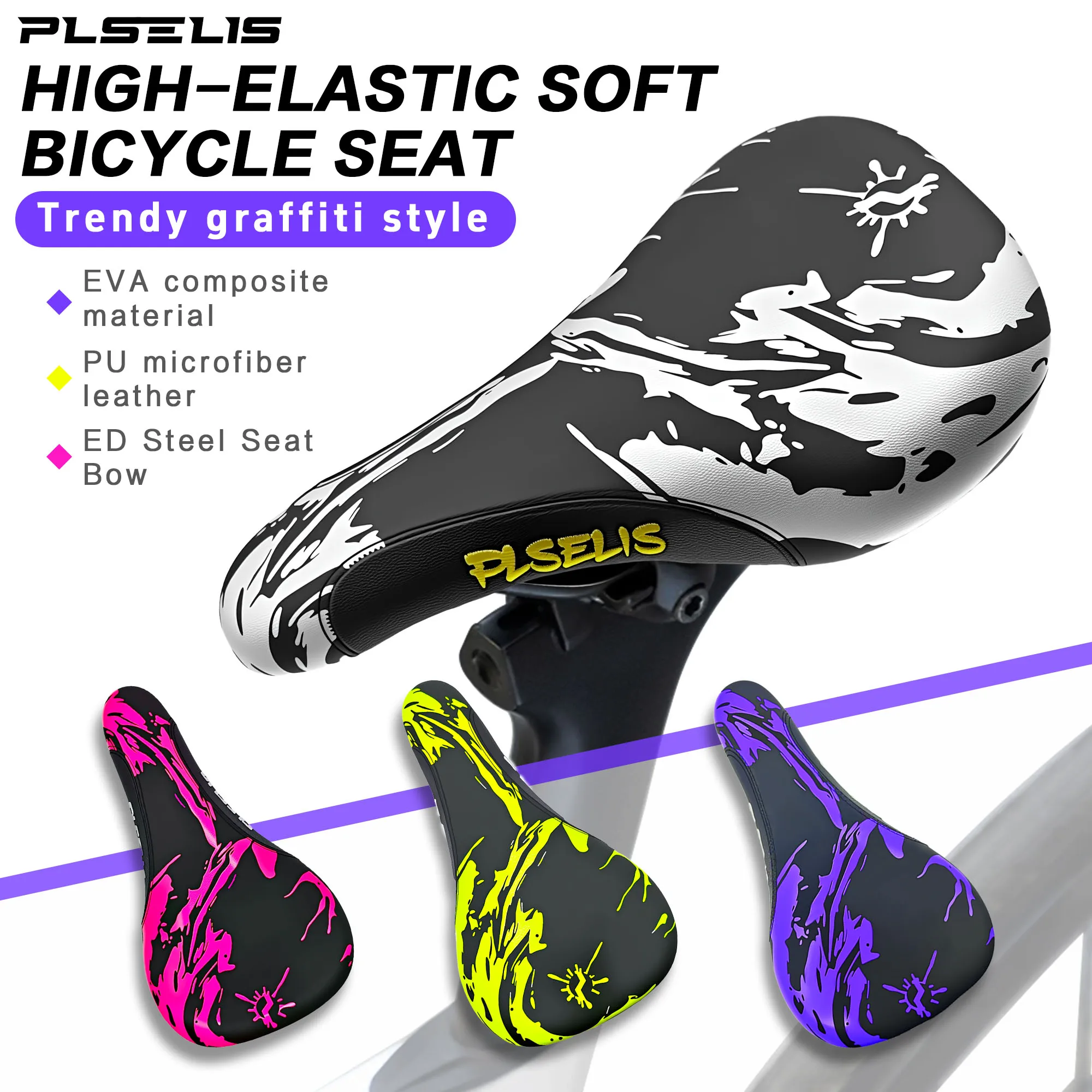 PLSELIS High-Quality MTB Saddle: PU Leather Top, Nylon Base, Soft Sponge Cushion. 290g, Offers Great Comfort on Trails.PS--2005
PLSELIS High-Quality MTB Saddle: PU Leather Top, Nylon Base, Soft Sponge Cushion. 290g, Offers Great Comfort on Trails.PS--2005