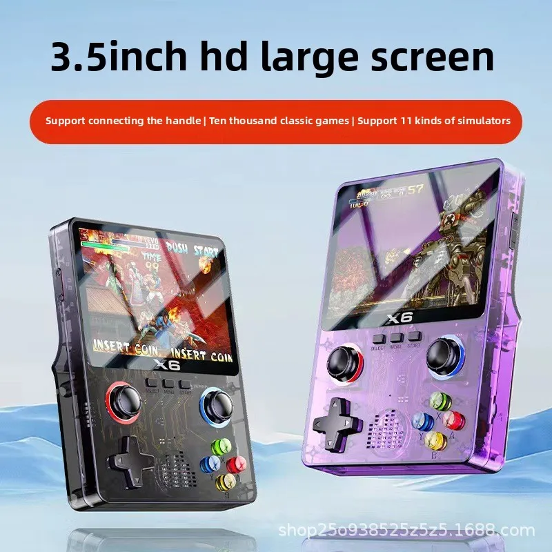 Original X6 3.5Inch IPS Screen Handheld Game Player Dual Joystick 11 Simulators GBA Video Game Console for Kids Gifts
Original X6 3.5Inch IPS Screen Handheld Game Player Dual Joystick 11 Simulators GBA Video Game Console for Kids Gifts