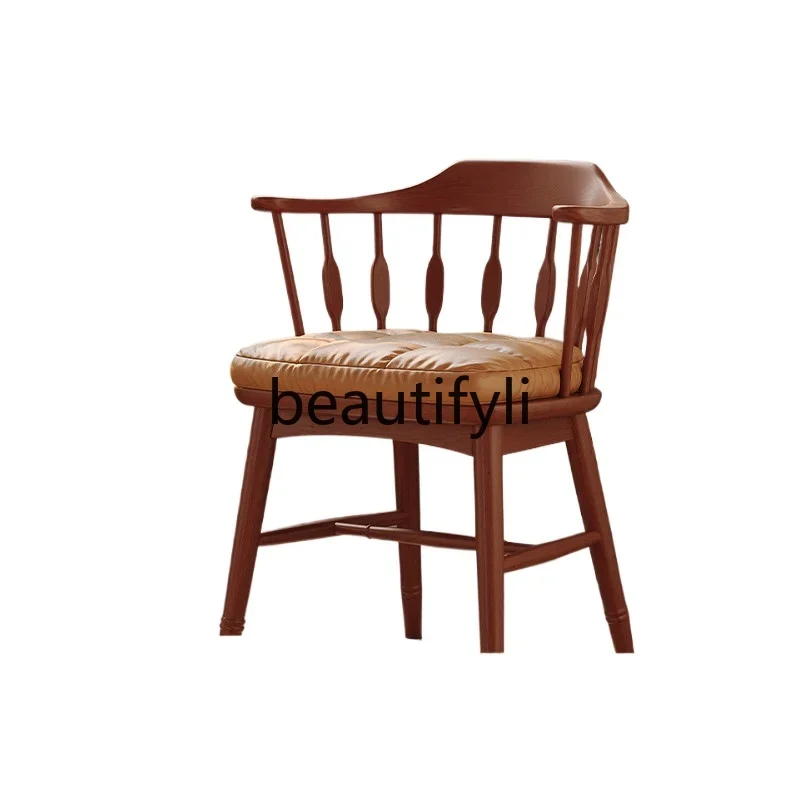 EFrench retro solid wood medieval dining chair simple household cherry wood solid wood, book chair computer chair
EFrench retro solid wood medieval dining chair simple household cherry wood solid wood, book chair computer chair