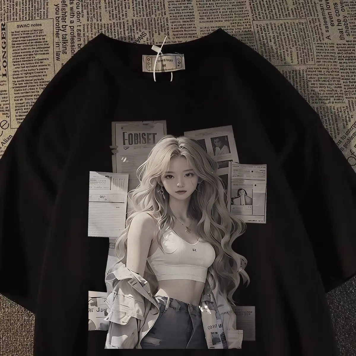 American Retro Anime Girl Printed Short-sleeved T-shirt for Men and Women National Fashion Loose Street Couple Sleeved Top
American Retro Anime Girl Printed Short-sleeved T-shirt for Men and Women National Fashion Loose Street Couple Sleeved Top