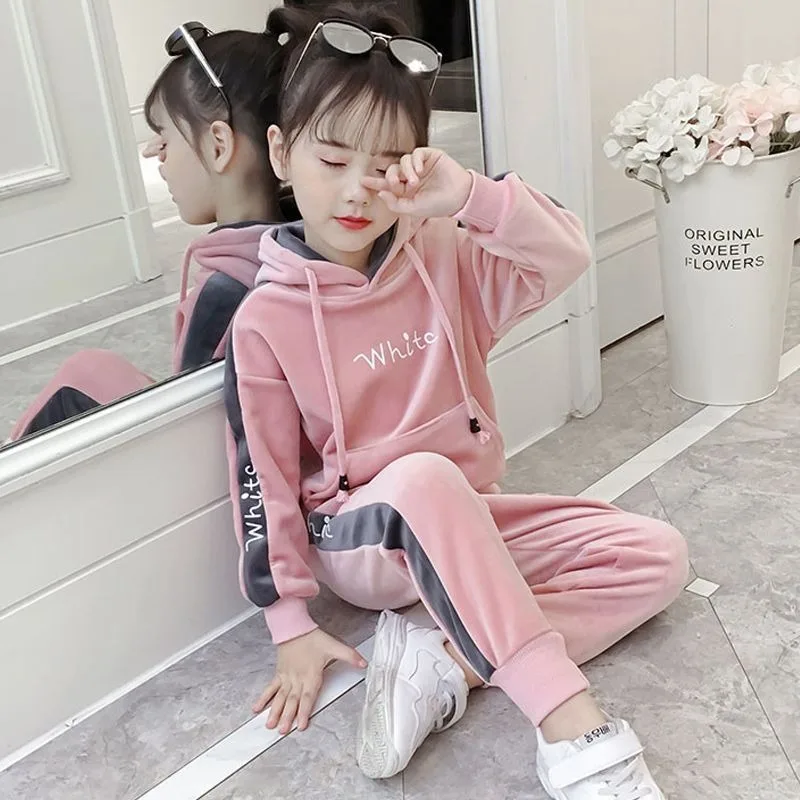 Fleece-lined Print Letters Hoodies Set Top & Pants 2-Piece Girl Clothes From 5 To 6 Years Children's Clothing Setup Outfit 2025
Fleece-lined Print Letters Hoodies Set Top & Pants 2-Piece Girl Clothes From 5 To 6 Years Children's Clothing Setup Outfit 2025