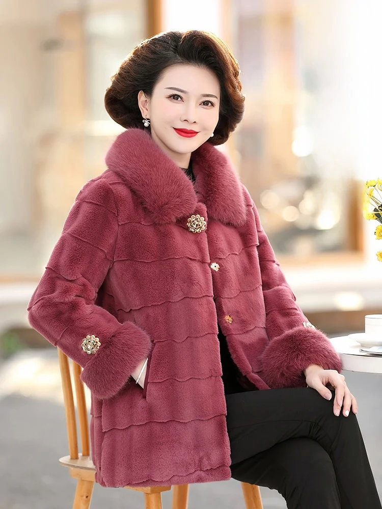 Sli Mink Velvet Jaet for Middle-Aged And ly Women Faionable Cotton Coat Mom's Autumn Winter Fur Coat Korean Sle
Sli Mink Velvet Jaet for Middle-Aged And ly Women Faionable Cotton Coat Mom's Autumn Winter Fur Coat Korean Sle