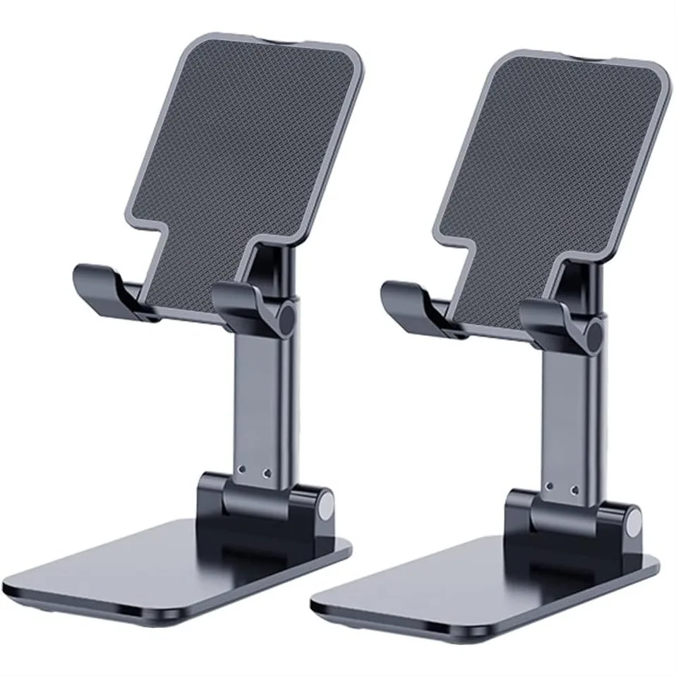 Phone Stand for Desk, 2 Pack Universal Foldable & Height Adjustable Holder Compatible Under 8" Devices, Black
Phone Stand for Desk, 2 Pack Universal Foldable & Height Adjustable Holder Compatible Under 8" Devices, Black