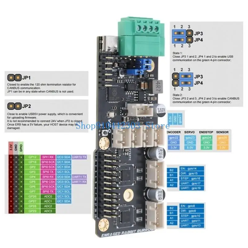 ERB V2.0 Mainboard With CANBUS Interfaces For ERCF 2.0 Enraged Burrow
ERB V2.0 Mainboard With CANBUS Interfaces For ERCF 2.0 Enraged Burrow