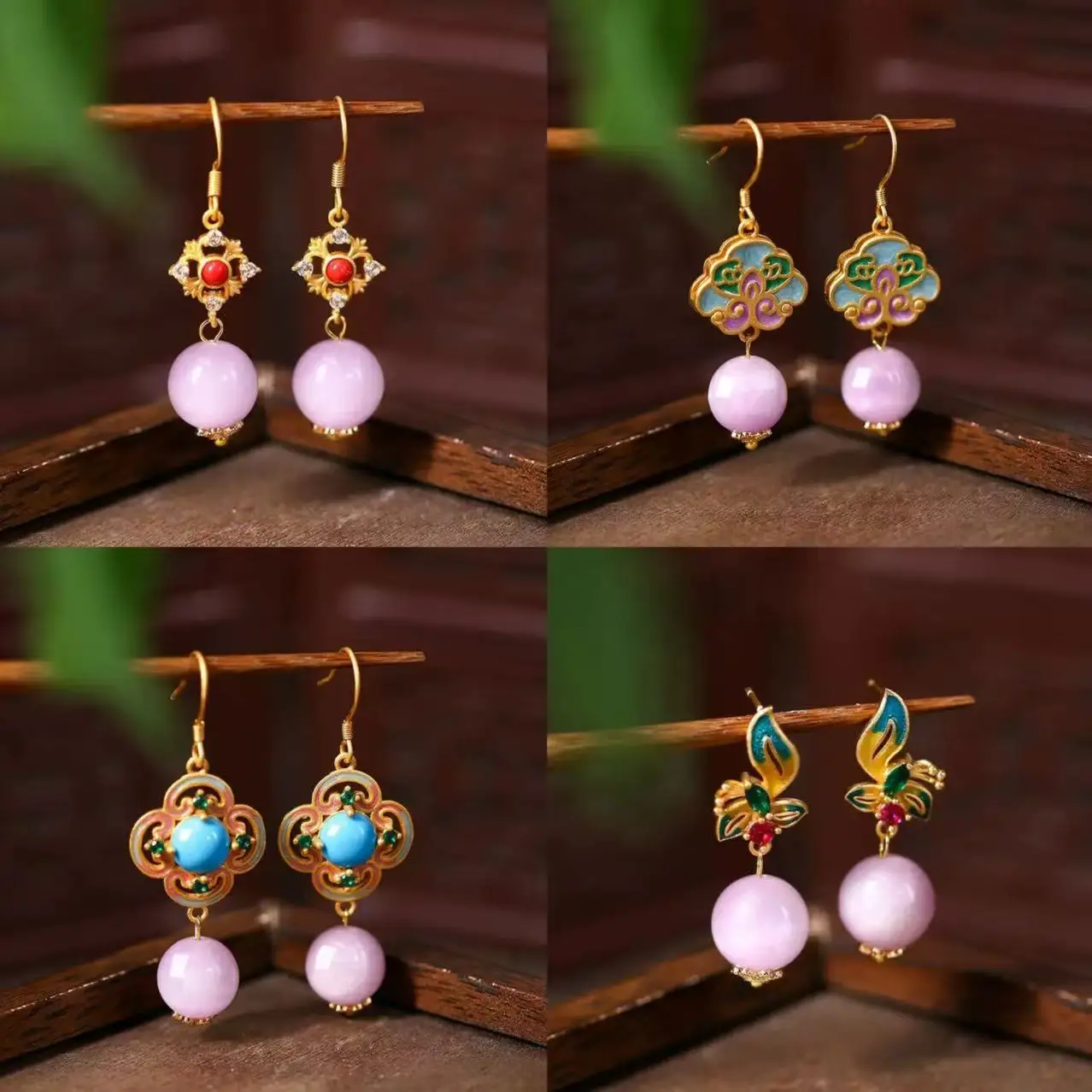 New Chinese Fashion Natural Pink Crystal Pendant Earrings for Women Retro Design Inlay Gemstone Colorful Enamel Elegant Jewelry
New Chinese Fashion Natural Pink Crystal Pendant Earrings for Women Retro Design Inlay Gemstone Colorful Enamel Elegant Jewelry