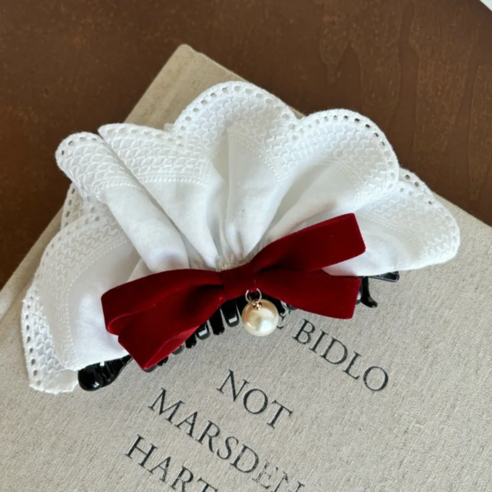 Sweet Cloth Red Velvet Bow Hair Clip Hair Clips Vintage Style Lace Bow Hairpin Pearl Korean Style Bowknot Banana Clip Women
Sweet Cloth Red Velvet Bow Hair Clip Hair Clips Vintage Style Lace Bow Hairpin Pearl Korean Style Bowknot Banana Clip Women