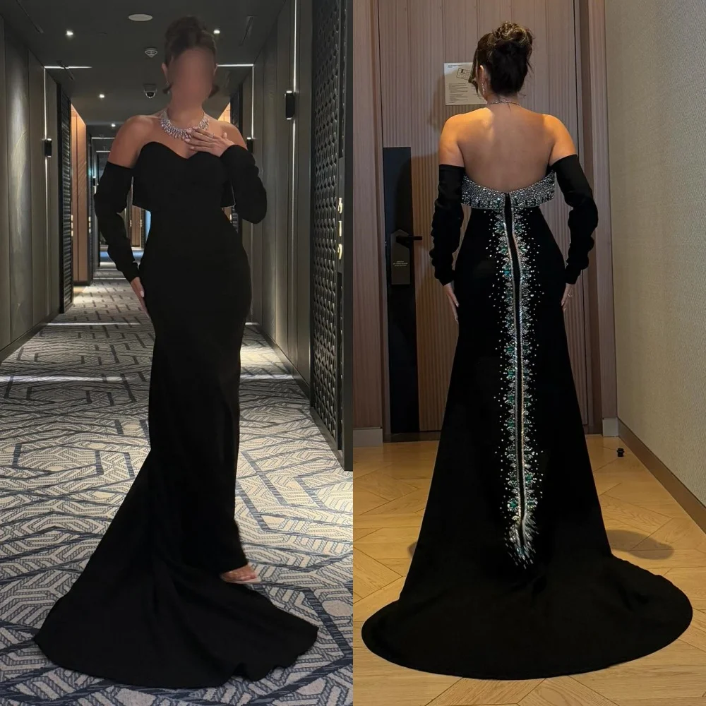 Customized Classic Jersey Pleat Sequined Column Sweetheart Long Dresses Bespoke Occasion High Quality Formal
Customized Classic Jersey Pleat Sequined Column Sweetheart Long Dresses Bespoke Occasion High Quality Formal