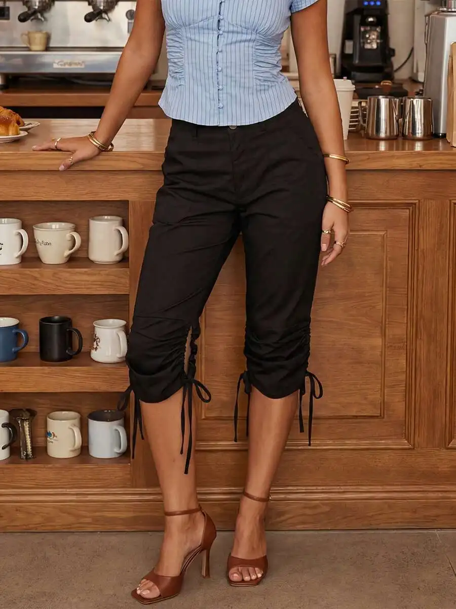 Women Mid Rise Drawstring Capri Pants Casual Slim Fit Yoga Lounge Knee Length
Women Mid Rise Drawstring Capri Pants Casual Slim Fit Yoga Lounge Knee Length