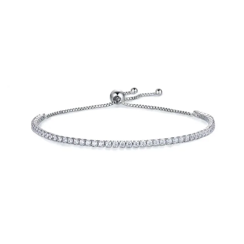 XRZ010 S925 Sterling Silver Tennis Bracelet Luxury Zircon Bracelet High Quality Adjustable Moissanite Bracelet Jewelry for Women
XRZ010 S925 Sterling Silver Tennis Bracelet Luxury Zircon Bracelet High Quality Adjustable Moissanite Bracelet Jewelry for Women