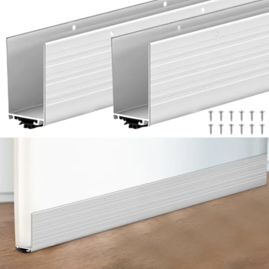 Pack U Shape Screw on Under Door Seal Aluminum and Rubber Door Threshold Extension with Draft Stopper for Home Prevents Hot and
Pack U Shape Screw on Under Door Seal Aluminum and Rubber Door Threshold Extension with Draft Stopper for Home Prevents Hot and