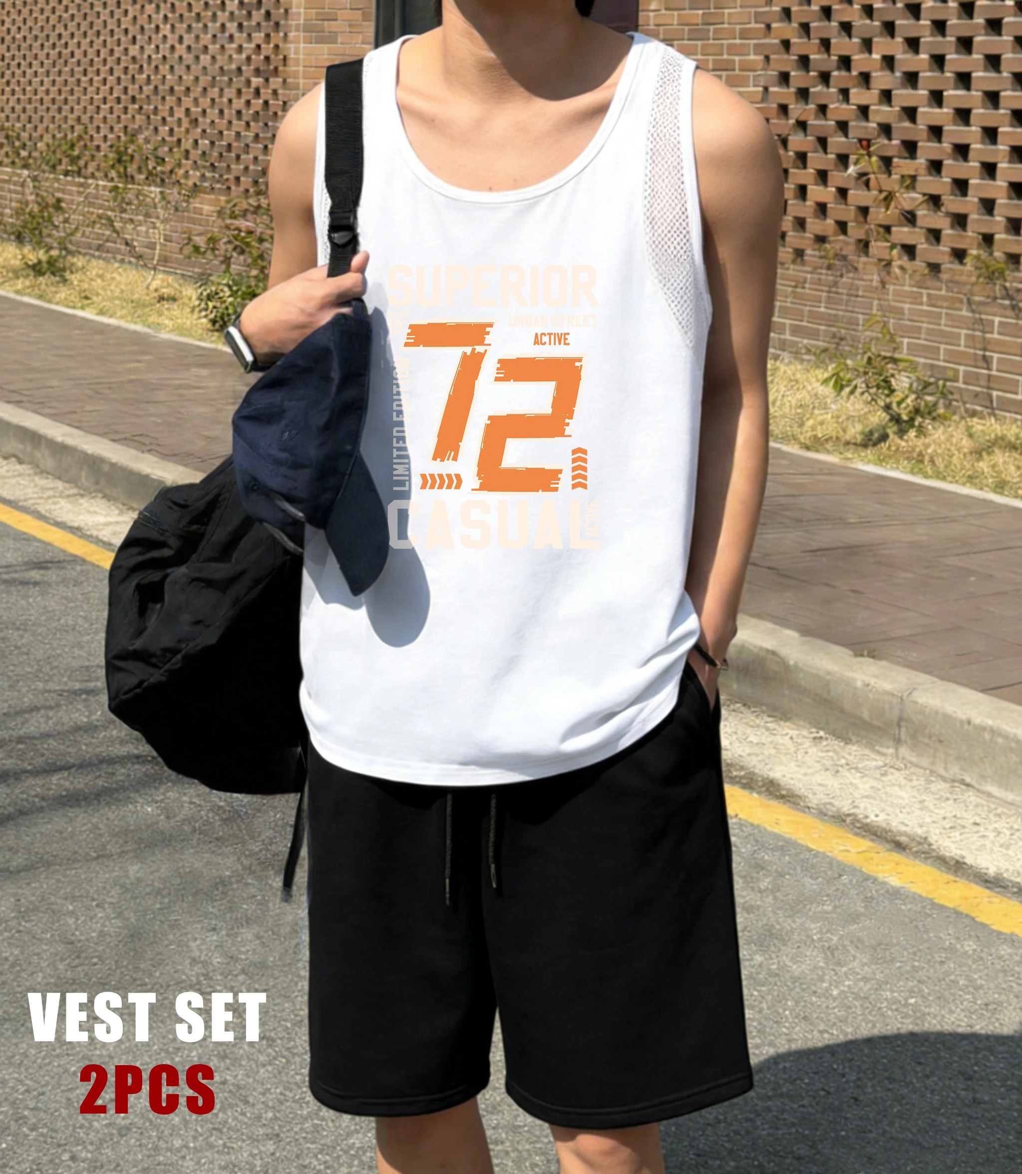 Superior Casual Urban Street No.72 Mens Reticular Vest Set Trendy Sleeveless Tees Sport Drawstring Shorts Unisex Soft Clothing
Superior Casual Urban Street No.72 Mens Reticular Vest Set Trendy Sleeveless Tees Sport Drawstring Shorts Unisex Soft Clothing