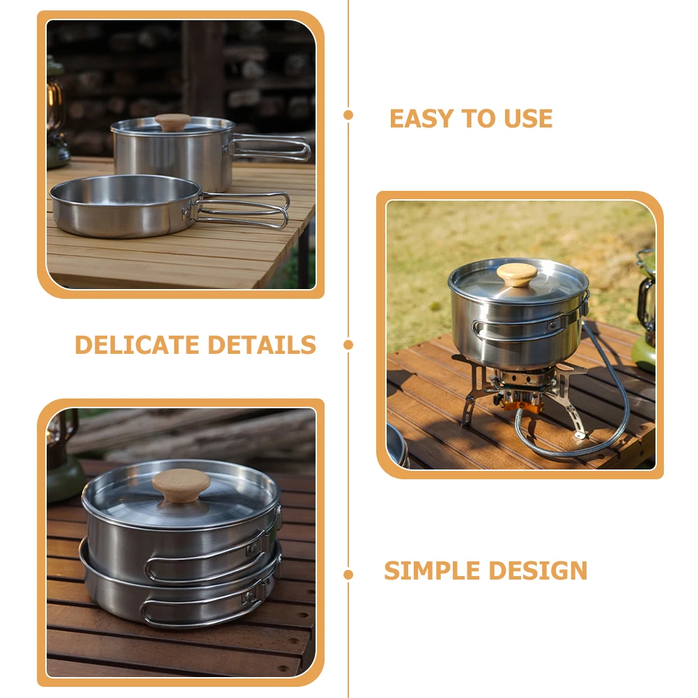 Folding Handle Camping Pot Stainless Steel Outdoor Cooking Gear Portable Daily Use Pan Set Lightweight Foldable Handles Anti
Folding Handle Camping Pot Stainless Steel Outdoor Cooking Gear Portable Daily Use Pan Set Lightweight Foldable Handles Anti