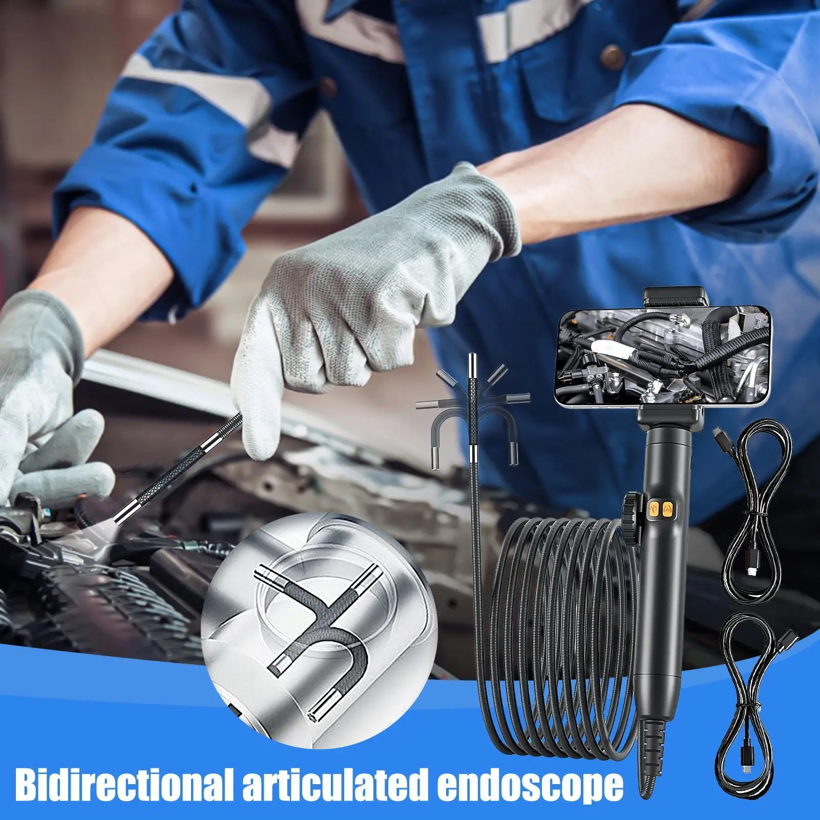 Articulating Borescope Industrial Endoscope Camera Flexible Snake Scope For Mechanics Electrical Equipment Duct Automotive
Articulating Borescope Industrial Endoscope Camera Flexible Snake Scope For Mechanics Electrical Equipment Duct Automotive