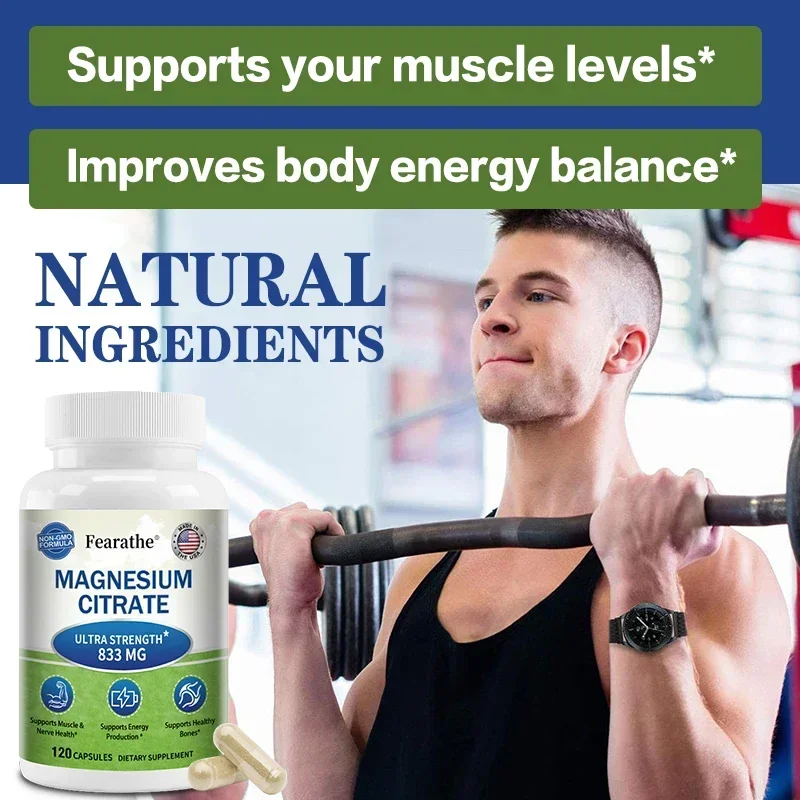 Magnesium Citrate Supplement - Soothes Nerves, Improves Immunity, Enhances Muscle Strength, Supports Bone and Heart Health
Magnesium Citrate Supplement - Soothes Nerves, Improves Immunity, Enhances Muscle Strength, Supports Bone and Heart Health