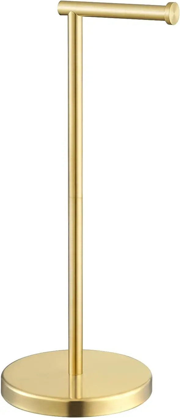 Modern Brushed Gold Toilet Paper Holder, Free Standing SUS 304 Stainless Steel Rustproof Floor Stand for Lavatory Tissue Roll
Modern Brushed Gold Toilet Paper Holder, Free Standing SUS 304 Stainless Steel Rustproof Floor Stand for Lavatory Tissue Roll