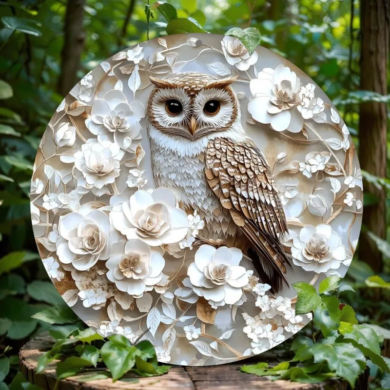 Owl Themed Aluminum Wall Art, 2D Flat Print Round Metal Sign, Ideal for Coffee Shop, Home, Party Decor, Christmas & Holiday Gift
Owl Themed Aluminum Wall Art, 2D Flat Print Round Metal Sign, Ideal for Coffee Shop, Home, Party Decor, Christmas & Holiday Gift