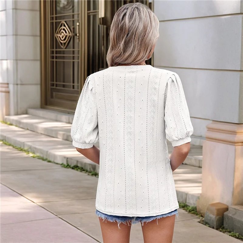 AG-Womens Puff Short Sleeve Shirt Summer Tops V Neck Casual T Shirts Loose Fit Blouses
AG-Womens Puff Short Sleeve Shirt Summer Tops V Neck Casual T Shirts Loose Fit Blouses
