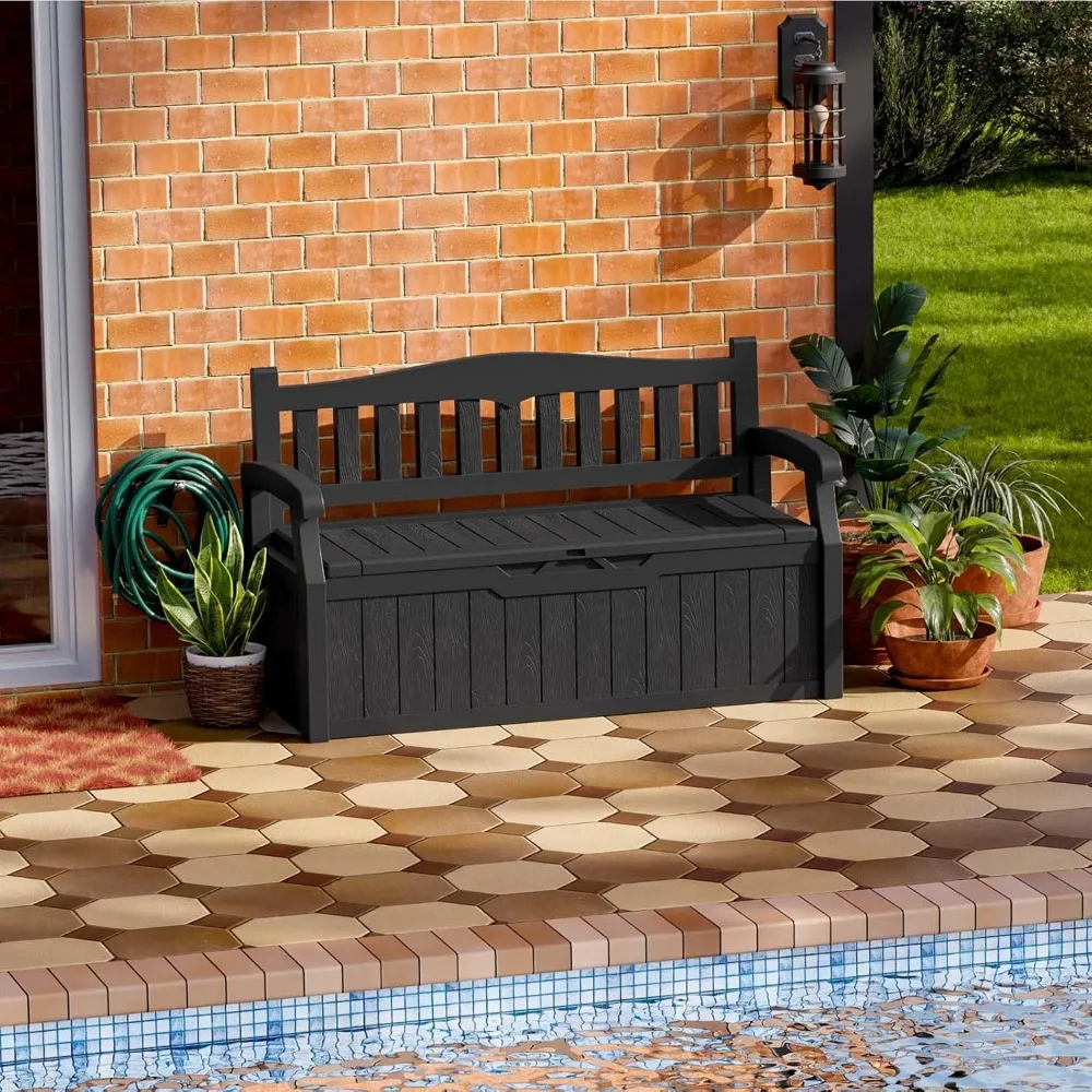 70 Gallon Plastic Storage Bench, Water-Resistant Deck Box for Patio Furniture, Garden Tools, Pool Storage and Outdoor Cushions
70 Gallon Plastic Storage Bench, Water-Resistant Deck Box for Patio Furniture, Garden Tools, Pool Storage and Outdoor Cushions