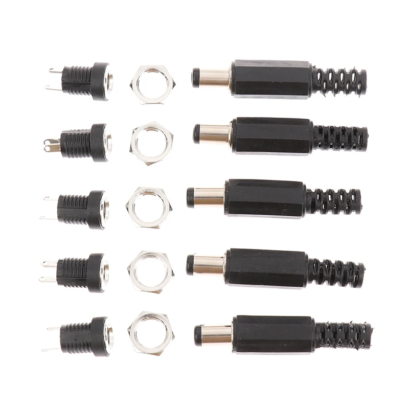 5 пар 5,5X2,1 Штекерный разъем постоянного тока 12 В адаптер источника питания постоянного тока 
5 пар 5,5X2,1 Штекерный разъем постоянного тока 12 В адаптер источника питания постоянного тока