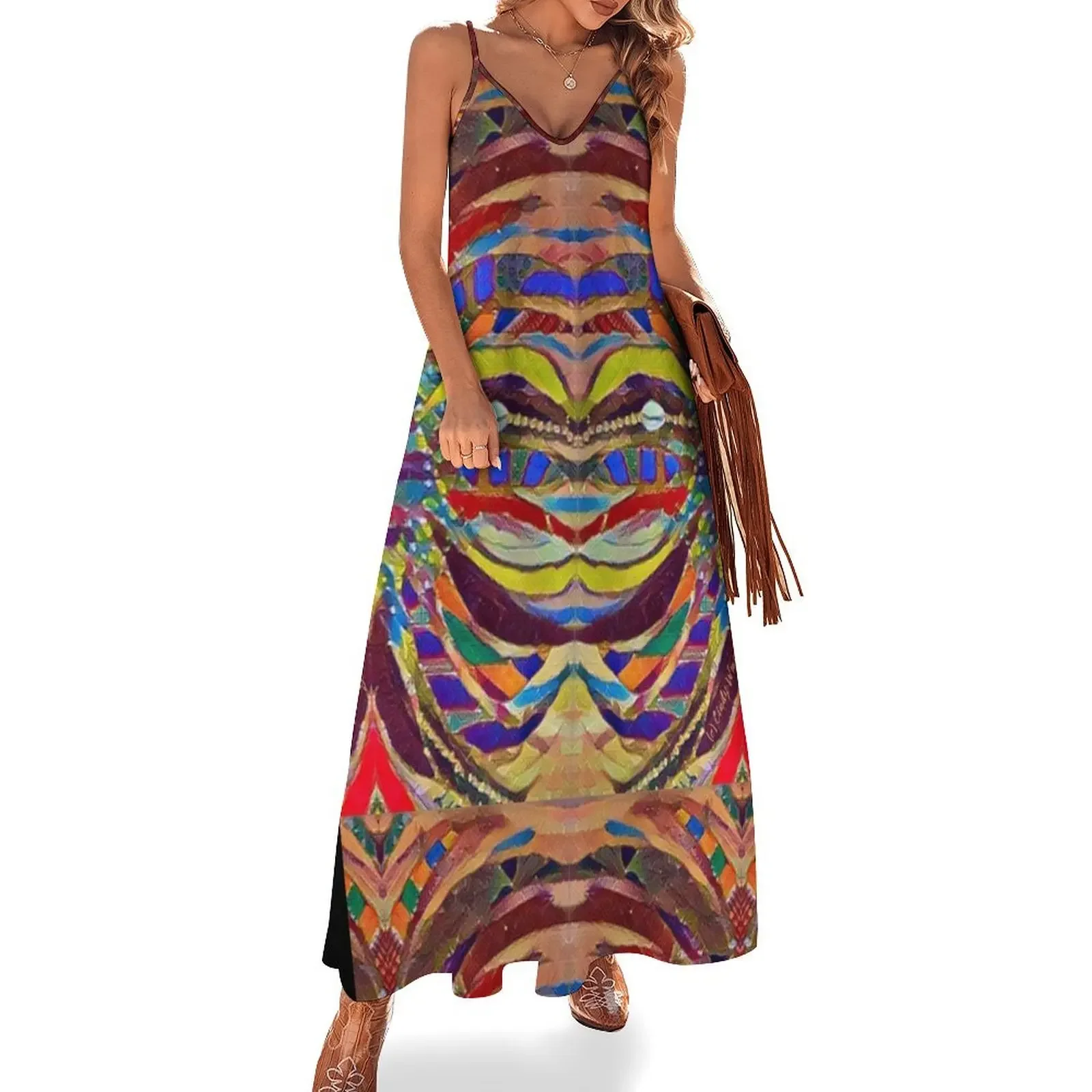 An African Abstract Sleeveless Dress dress party night dresses for special events Women's long dress
An African Abstract Sleeveless Dress dress party night dresses for special events Women's long dress