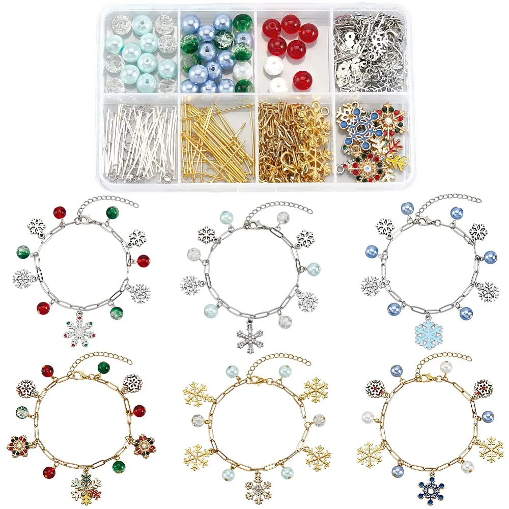 DIY Bracelets Making Kits including 304 Stainless Steel Chains Bracelets Open Jump Rings Glass Beads Alloy Rhinestone Pendant
DIY Bracelets Making Kits including 304 Stainless Steel Chains Bracelets Open Jump Rings Glass Beads Alloy Rhinestone Pendant