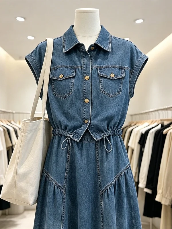 Large Size Summer 2026 Hong Kong Style Denim Shirt And Half Skirt Two-Piece Set for Women In-Store Available Loose Fit Commut...
Large Size Summer 2026 Hong Kong Style Denim Shirt And Half Skirt Two-Piece Set for Women In-Store Available Loose Fit Commut...